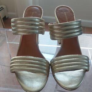 Halogen Gold Double Strap Heels